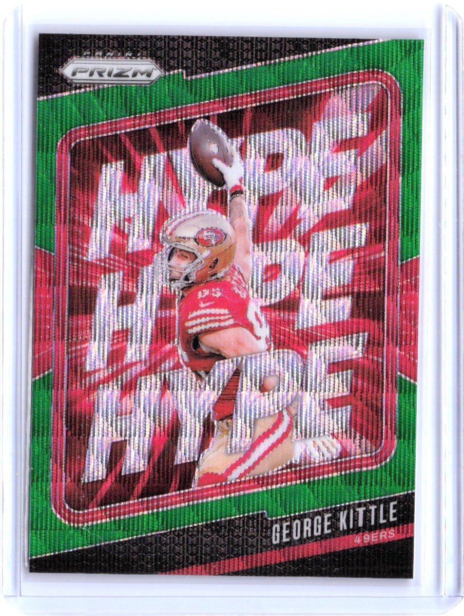 George Kittle 2024 Panini Prizm - Hype George Kittle #8 Green Wave Prizm