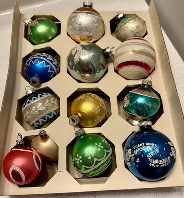 Incredible Collection Of 13 Vintage Glass Christmas Ornaments- Some Rare
