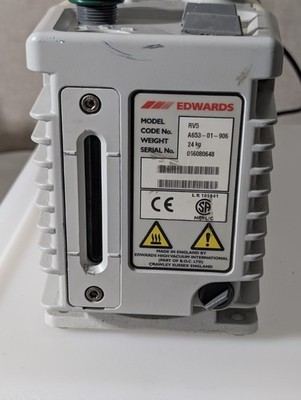 Edwards RV5 Rotary Vane Vacuum Pump Tested 10.9 Micron Prior Overhaul A65301906