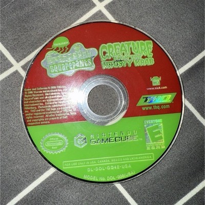 THQ SpongeBob Creature from the Krusty Krab Nintendo GameCube TESTED NO CASE