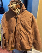 Bulwark Men's FR Insulated Brown Duck Hooded Jacket Size L