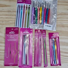 Susan Bates Crochet Hook Lot Silvalume Alumin...