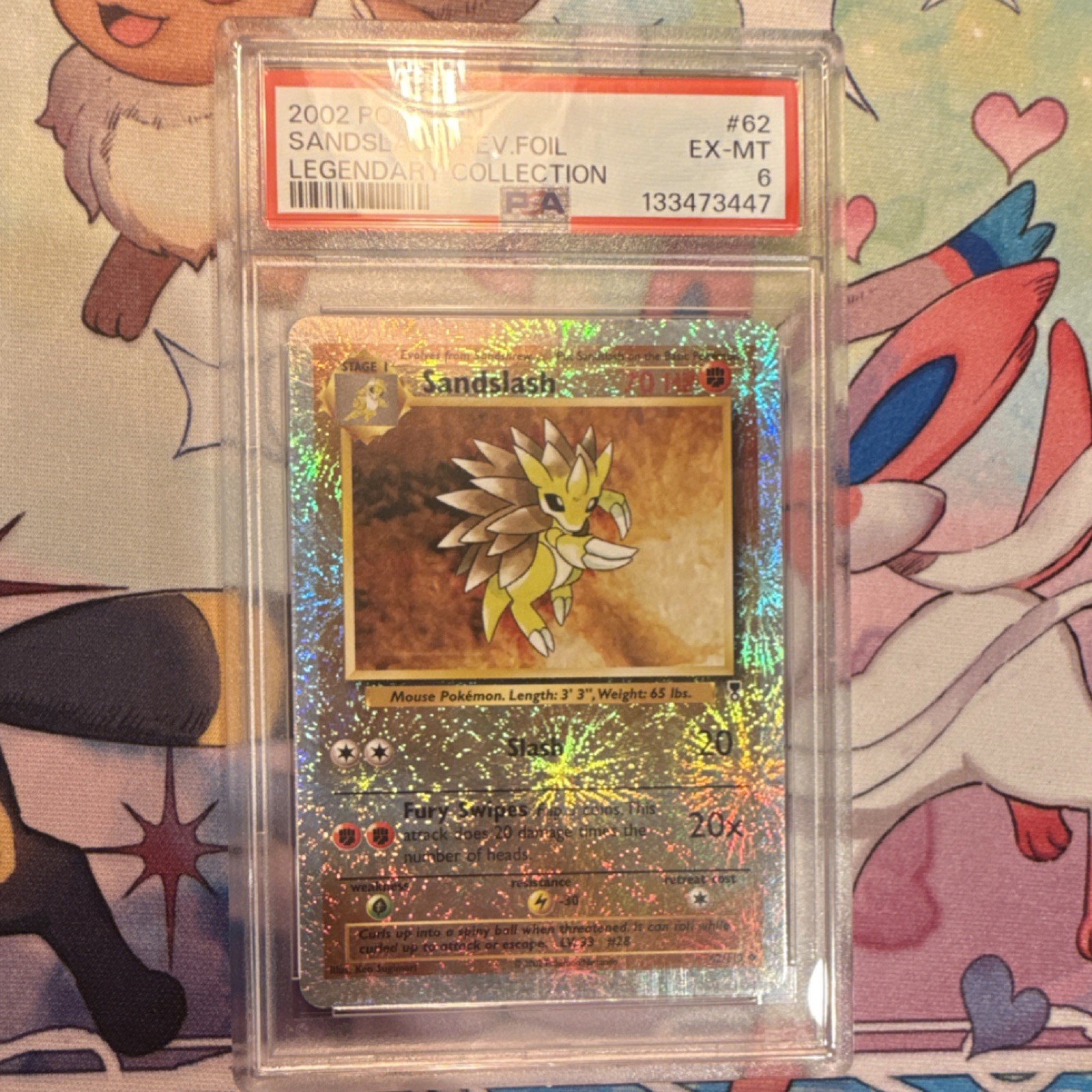 Pokémon TCG Sandslash 2002 Legendary Collection Reverse Holo 62/110 PSA 6