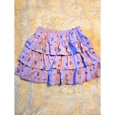 Hanna Andersson Tiered Layered Floral Purple Flowers Ruffle Skort 10y Girls