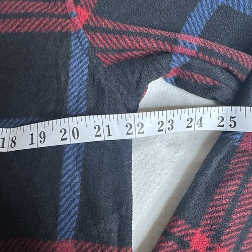 Nautica Herren blau und rot karierter Fleecepullover 1/4 Reißverschluss Medium - Bild 5 von 6