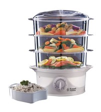 Image of Russell Hobbs, Food Steamer 3-Tier, 800W, White, 21140