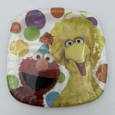 NEW DesignWare Sesame Workshop Sesame Street Party Pocket Plates 7x7 Square 8ct.