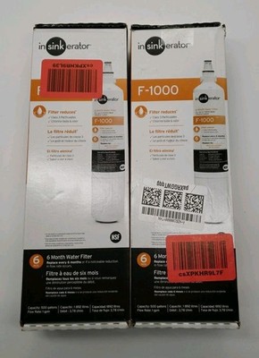 LOT OF 2 INSINKERATOR  F-1000 Water Filtration System Filter Cartridges F1000