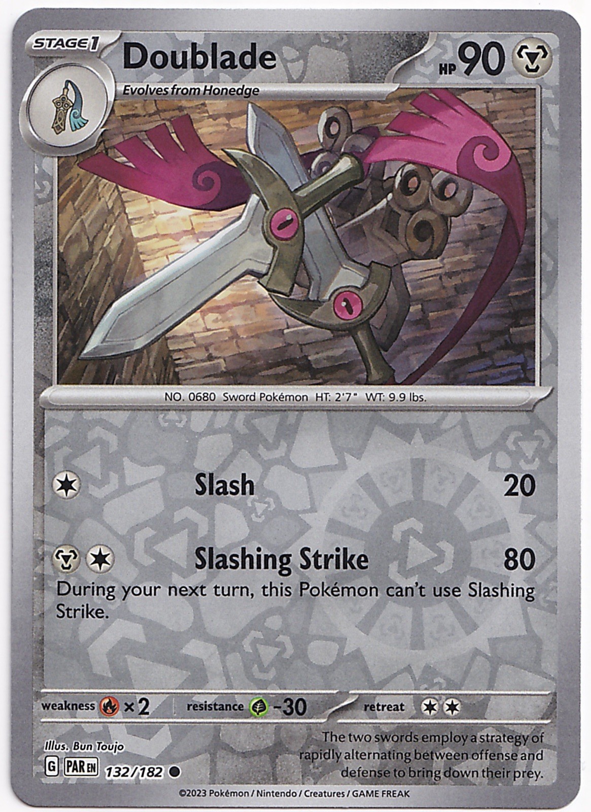 Doublade - 132/182 - NM - Common Reverse Holo - SV: Paradox Rift - Pokemon TCG
