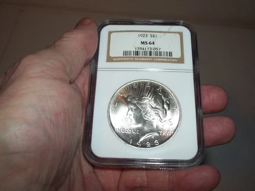 Vintage Antique 1923 Peace Dollar 90% Silver NGC MS64 (057) Nice Features L@@K