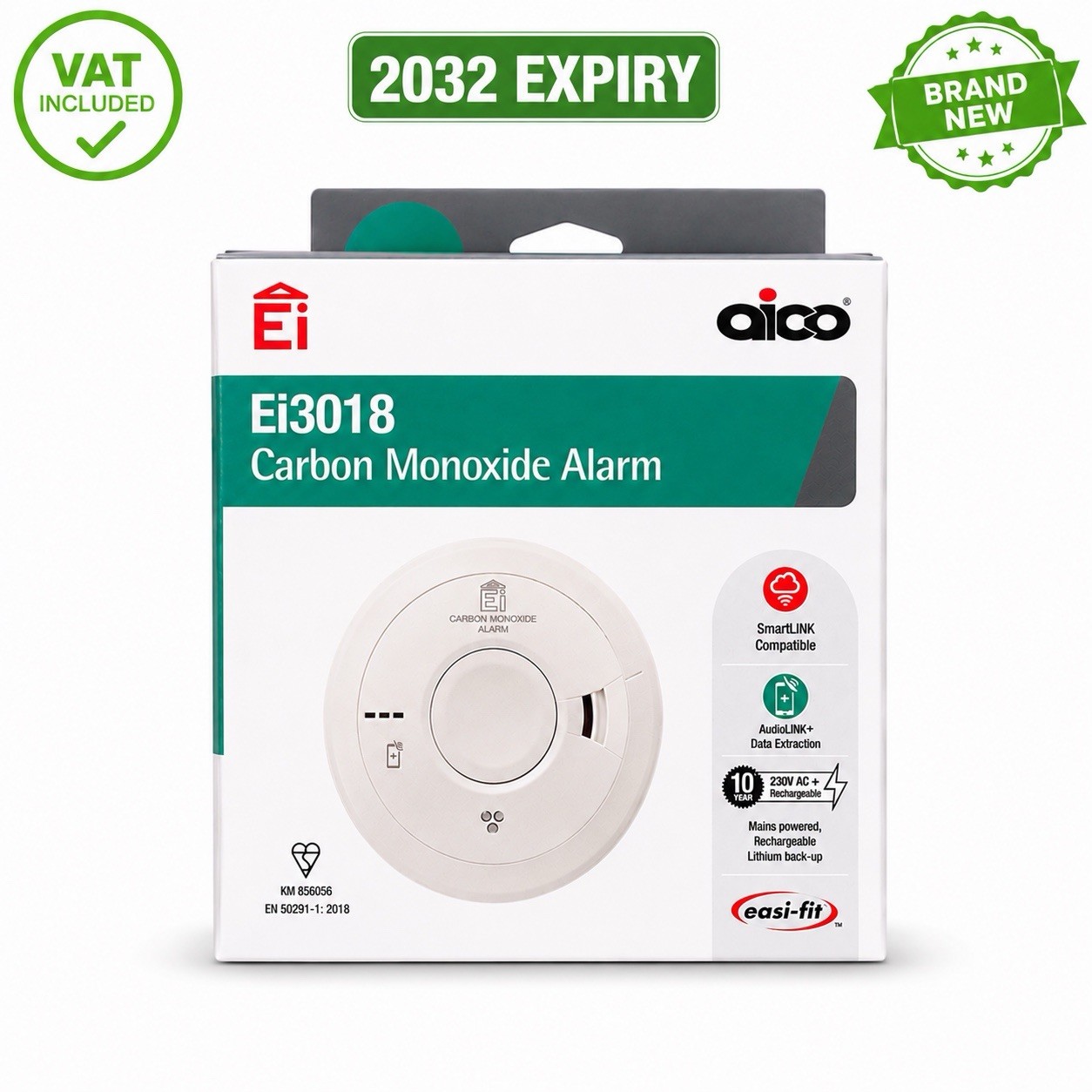 Aico Ei3018 Carbon Monoxide Mains Alarm With 10Yr Lithium Back Up Battery - Image 8