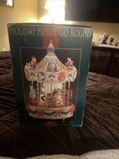 VTG Musical Animated Holiday Carousel 12 Songs Merry Go Around