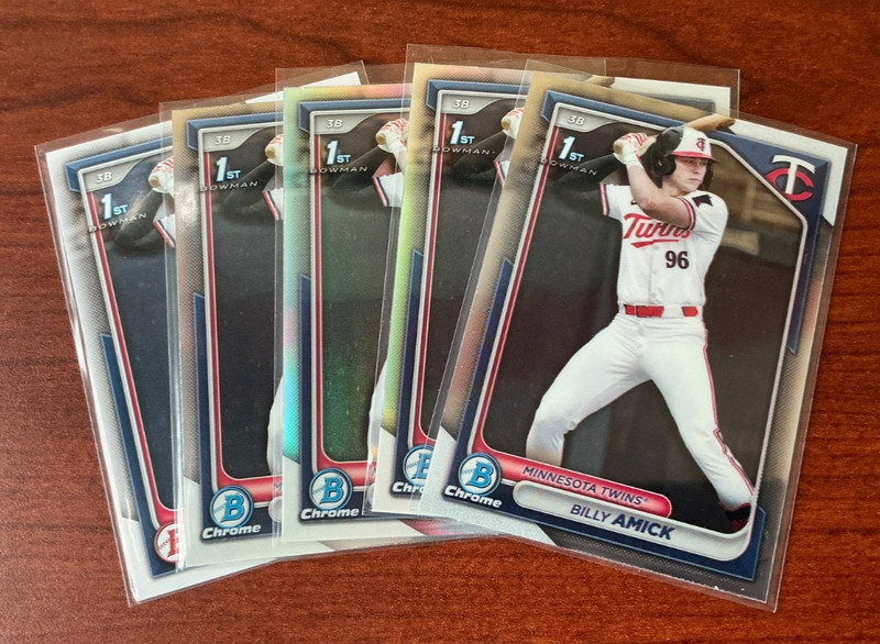 Billy Amick Bowman 1st Lot of 2 2 Chrome 1 Paper 1 Refractor