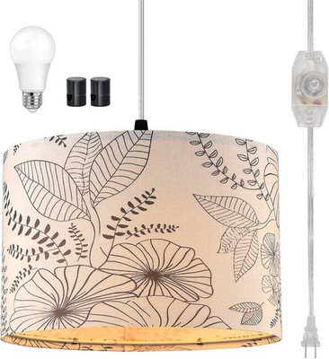 Plug-In Pendant Light   Hanging Light with 15Ft Clear Cord On/Off Switch