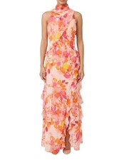 Eliza J Women's Floral Blush Sleeveless Midi Dress Size 2