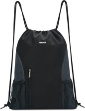 Drawstring Backpack, Gym Sackpack for Sports  Mesh Pockes, Water-Resistant, Sho