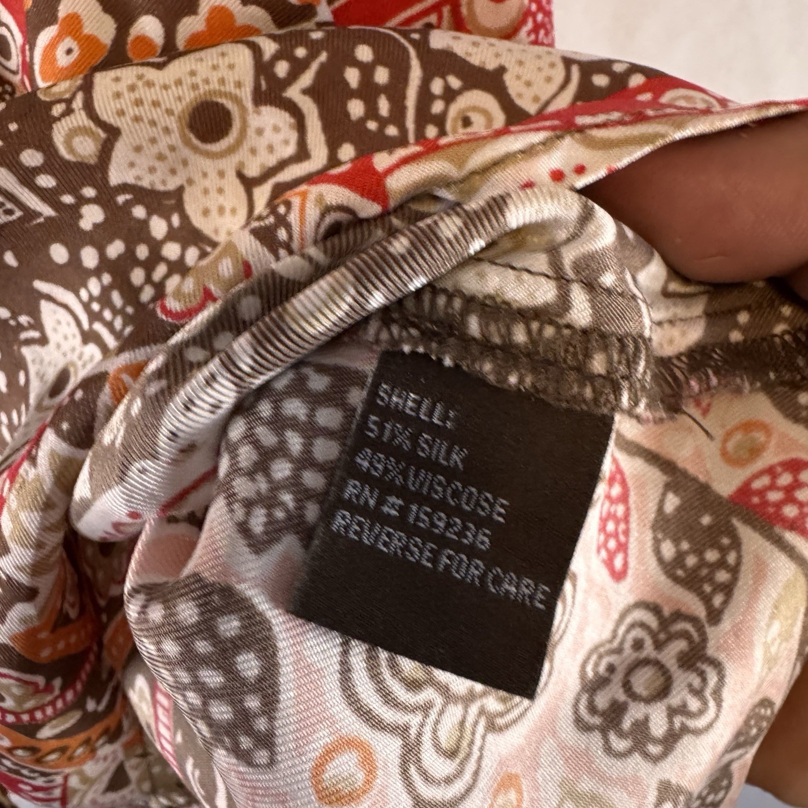 J McLaughlin Darcey Silk Blend Patchwork Button U… - image 4