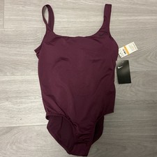 Nike Women One Piece Swim Suit Small Burgundy New 88