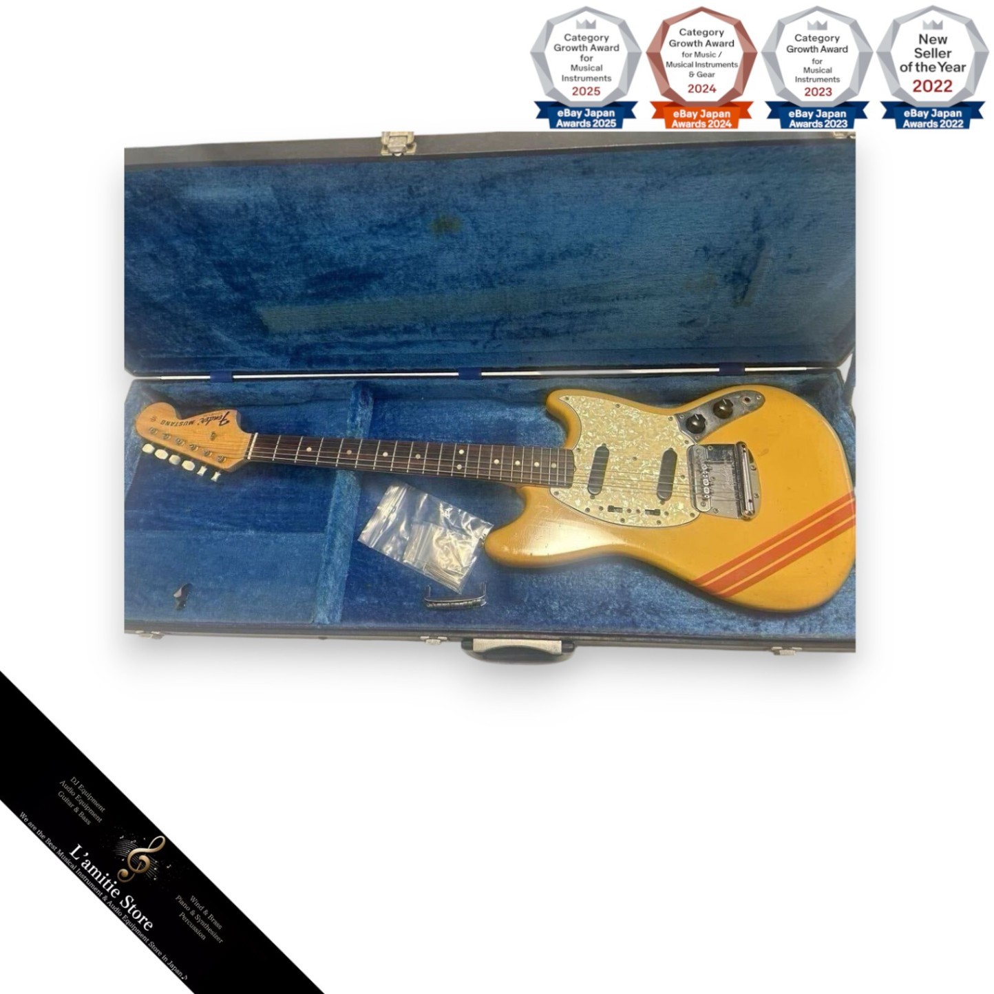 Fender Mustang 1971 Competition Orange Electric Guitar Vintage