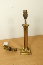 Vintage Solid Brass Corinthian Column Table Lamp Square Base 14" Inch Tall BHS