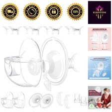 Momcozy M5 Breast Pump Replacement Parts: 2 Sets with 15/17/19/21mm Flanges