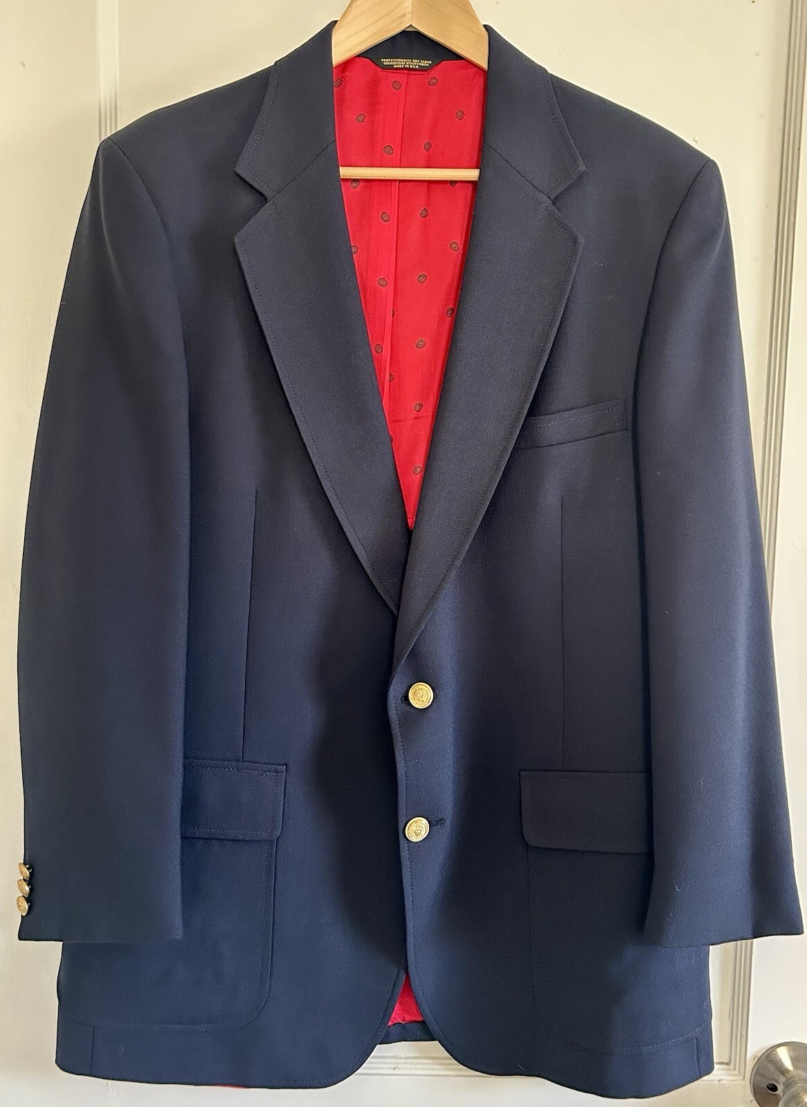 FILA Giacca tuta Adam Row blu navy oro stile militare bottoni uomo taglia 44L?