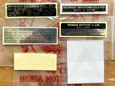 HONDA 305 DREAM C77 DECAL STICKER MARK CAUTION SET