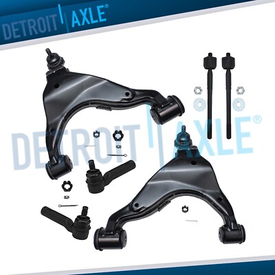 6pc Front Lower Control Arms Inner Outer Tie Rods for 2005 - 2015 Toyota Tacoma