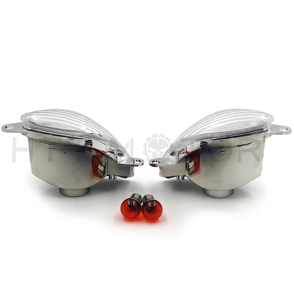 Clear Turn Signals For 1999-2007 Suzuki Hayabusa GSXR1300 - Euro Style Front Signal Lights