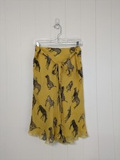 BluGirl BluMarine Womens Yellow, Zebra Print, Silk, Skirt Size 46 Italy