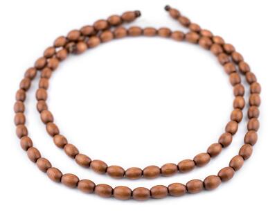 Light Brown Oval Natural Wood Beads 9x6mm 16 Inch Strand