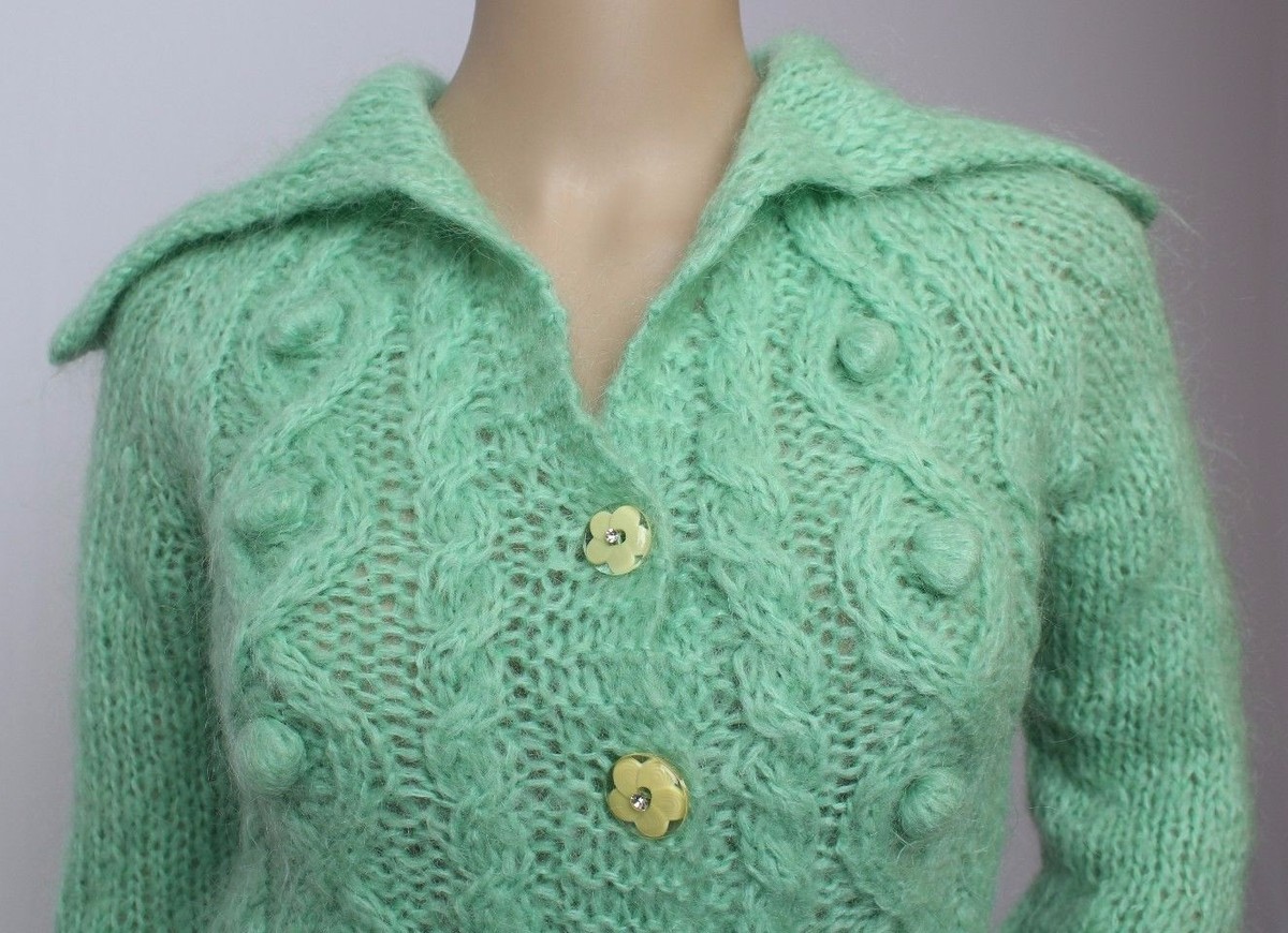 トップス anyten Mohair Cardigan Military Green M Green Oversized Cardigan, Knitted Mohair Bomber Jacket