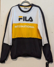 Fila Bravo Crew Fleece Sweatshirt Long Sleeve Pullover Logo Mens size XL NWT