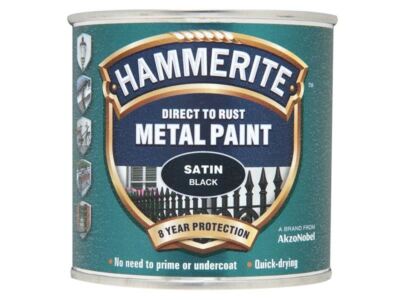 Hammerite Metalllack Rost-Schutz Satin Schwarz 250ml