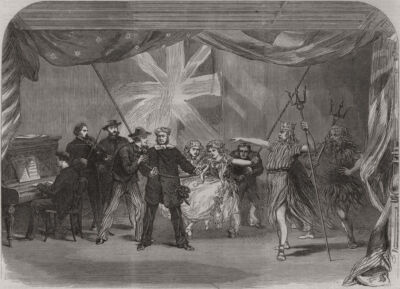 Amateur dramatische Unterhaltung an Bord des Großen Ostdampfschiffs auf See 1866