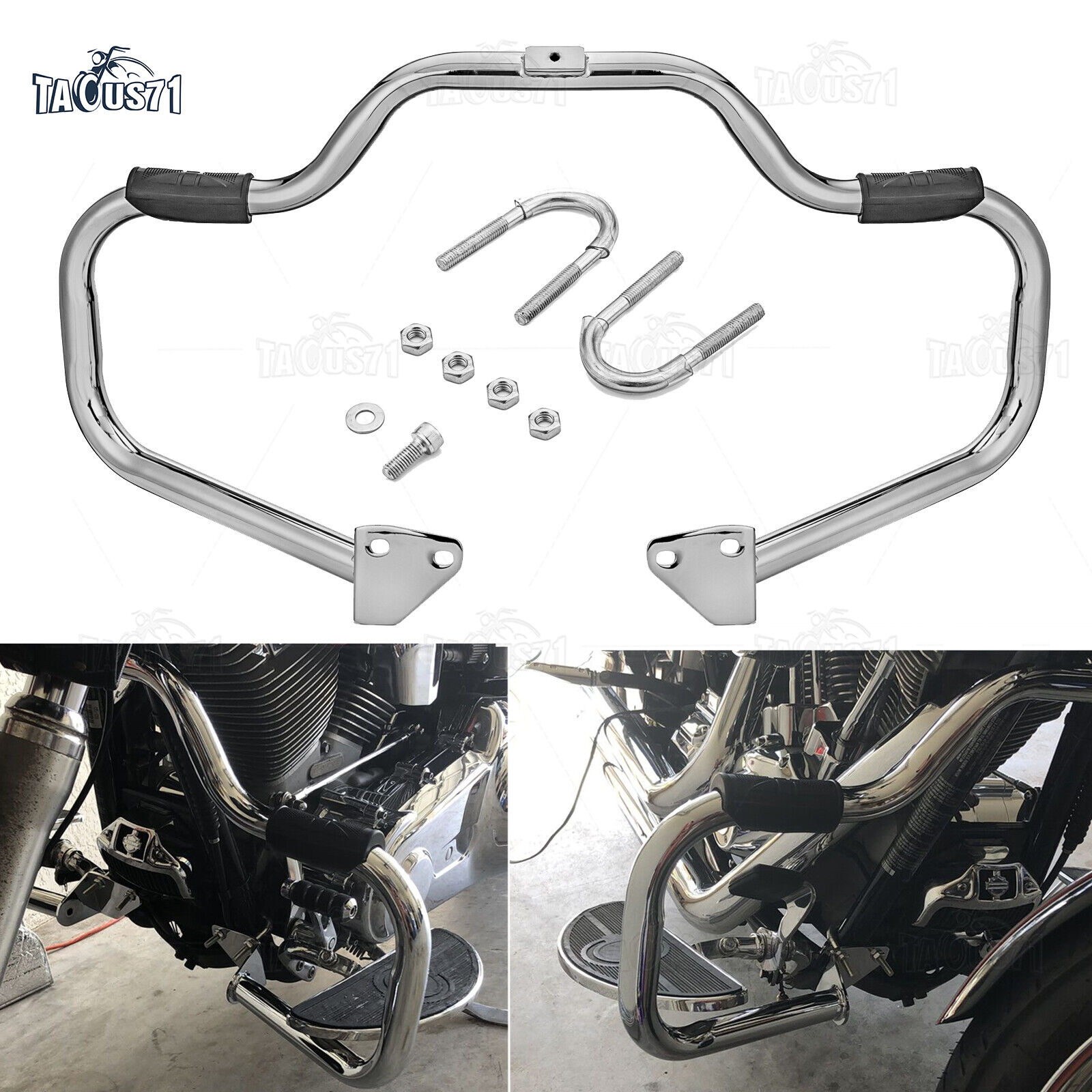 Max 47% OFF Sales of SALE items from new works Chrome Mustache Engine Guard Crash Bar Dyna Wide Fit Harley 06+