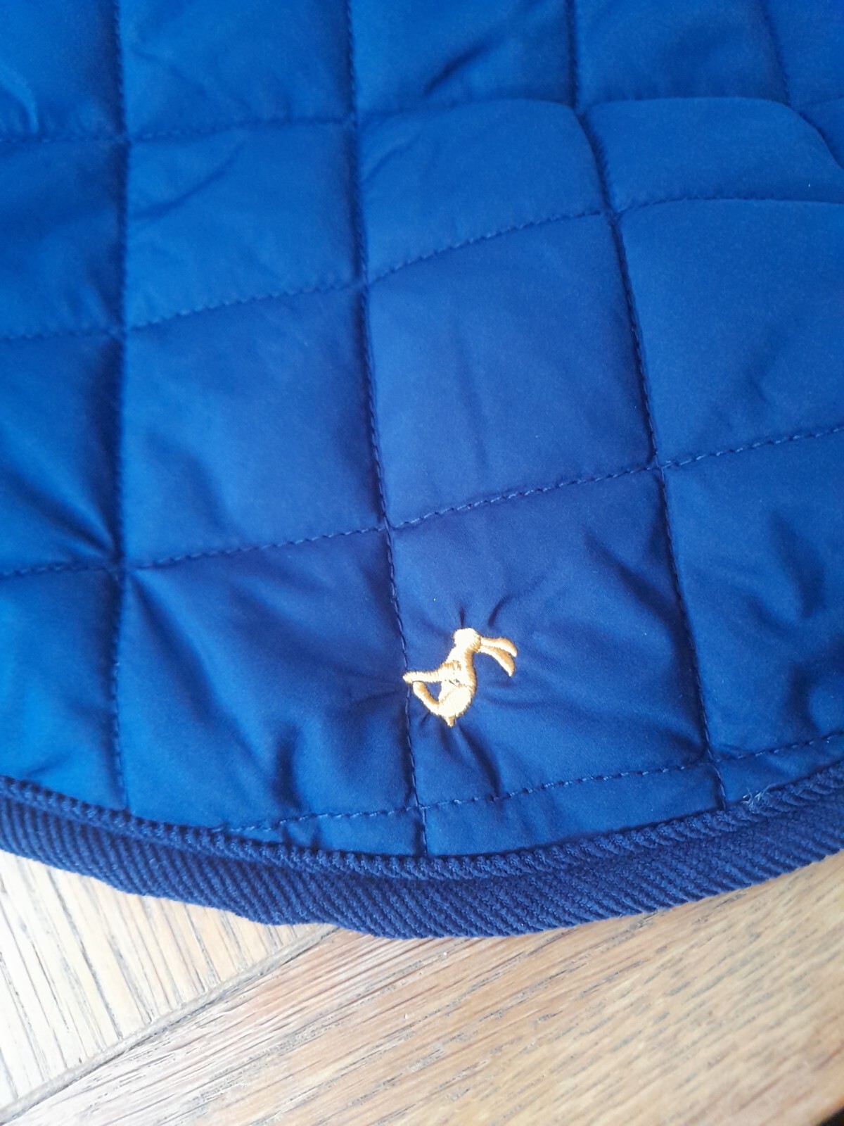 Joules Designer Quilted Fleece Lined Dog Coat Newdale Diamond navy blue