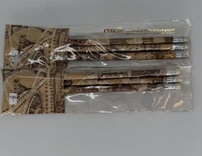 Vintage Map-Print Pencils - Italian Paper Wrap - Aesthetic S
