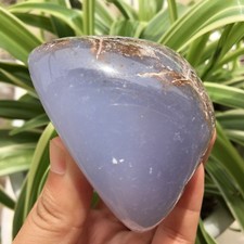 Natural Blue chalcedony Crystal Rough Polished Turkey 255gB3106