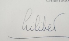 1965 Queen Elizabeth II Lilibet Signed Xmas Card Prince Philip Duke of Edinburgh