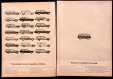 Volkswagen Bus Station Wagon Original 1963 Two Page Vintage Print Ad