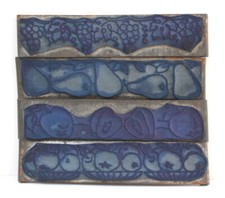 4 Tampons scolaires frises "fruits d'automne"