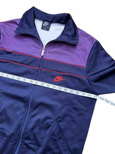 VTG 1980's Nike Blue Tag Track Jacket Grid Made In UK OG Rare Coat Full Zip 80s - Picture 6 of 9