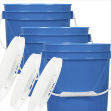 1 Gallon Plastic Bucket Container with Lid Food Grade BPA Free  Pack of 5 