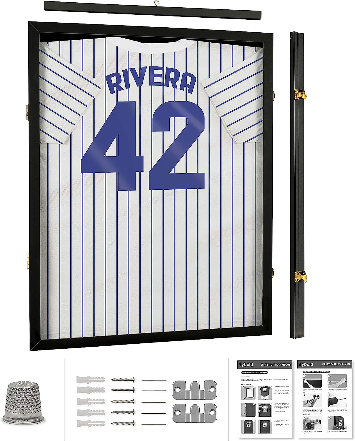 Flybold Jersey Frame - Jersey Display Case - Sports Jersey Framing Kit for Footb-image
