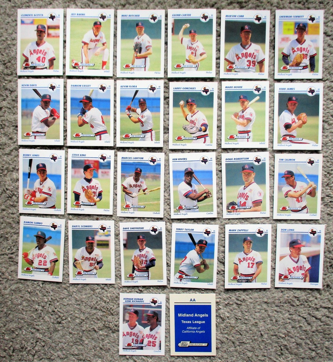 try∴angle [CD] 1991 Line Drive Pre-Rookie MIDLAND ANGELS 26 Card Team Set