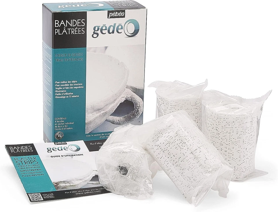 Pebeo Gedeo Gesso Bendaggio Strisce Modroc per Modellante Scultura 80cm X 3M - Immagine 3 di 3