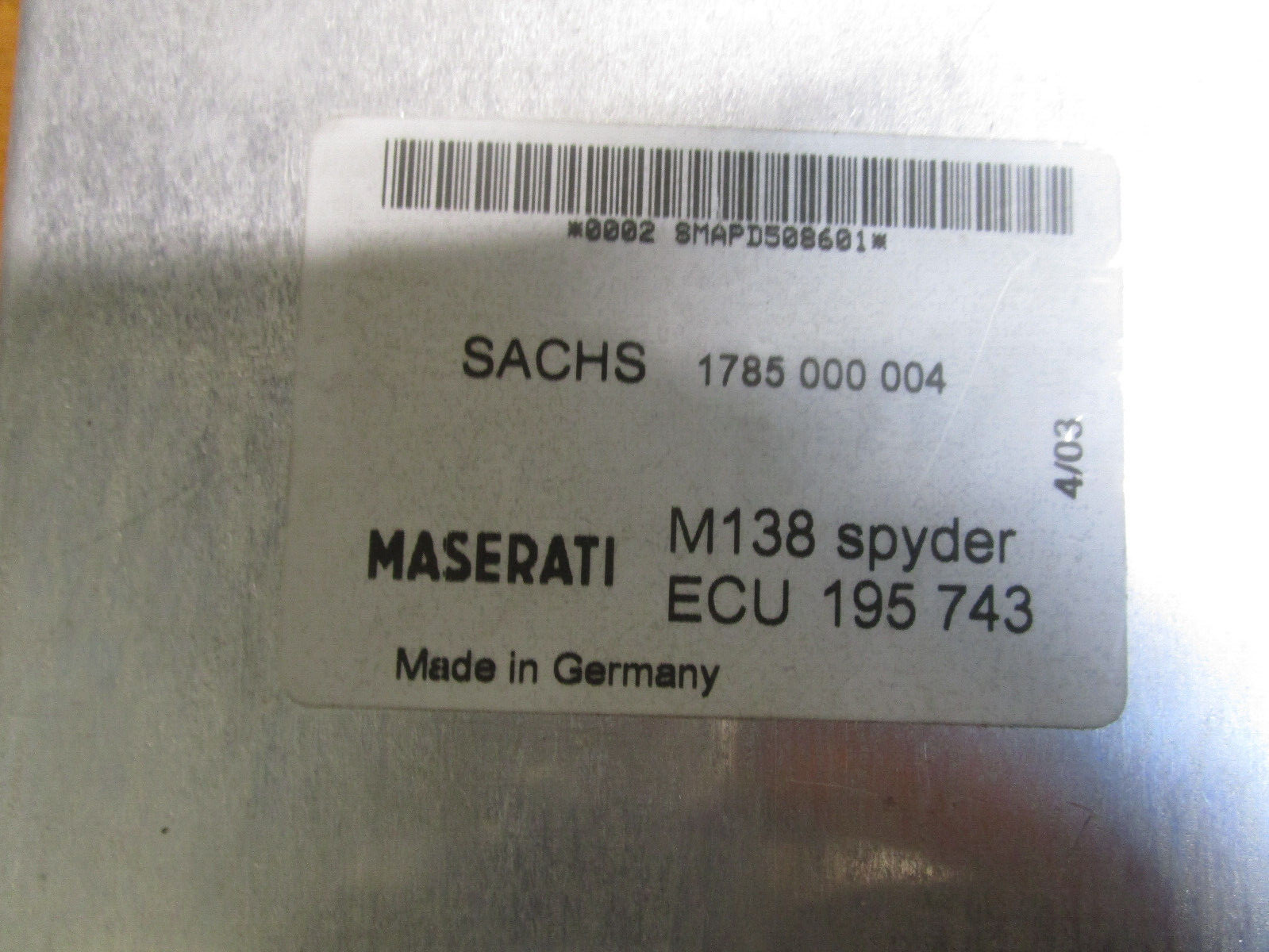 Maserati  4200 Spyder 03-05  ECU Shock Absorber- Sport Version   P/N 195743