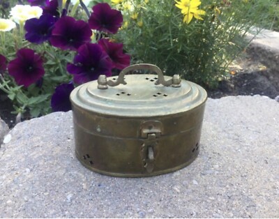 Vintage Brass Trinket Box - Cricket Box
