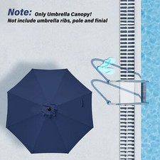 9FT Umbrella Replacement Canopy Cover with 8 Ribs Outdoor Yard Patio Dark Blue
